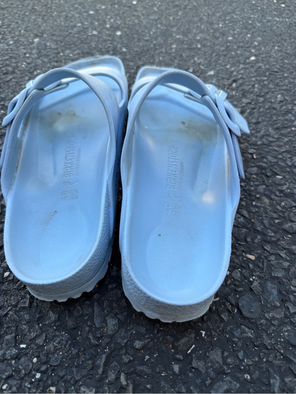 Birkenstock Two-Strap Slide Sandals in Light Blue - Picture 4 of 6